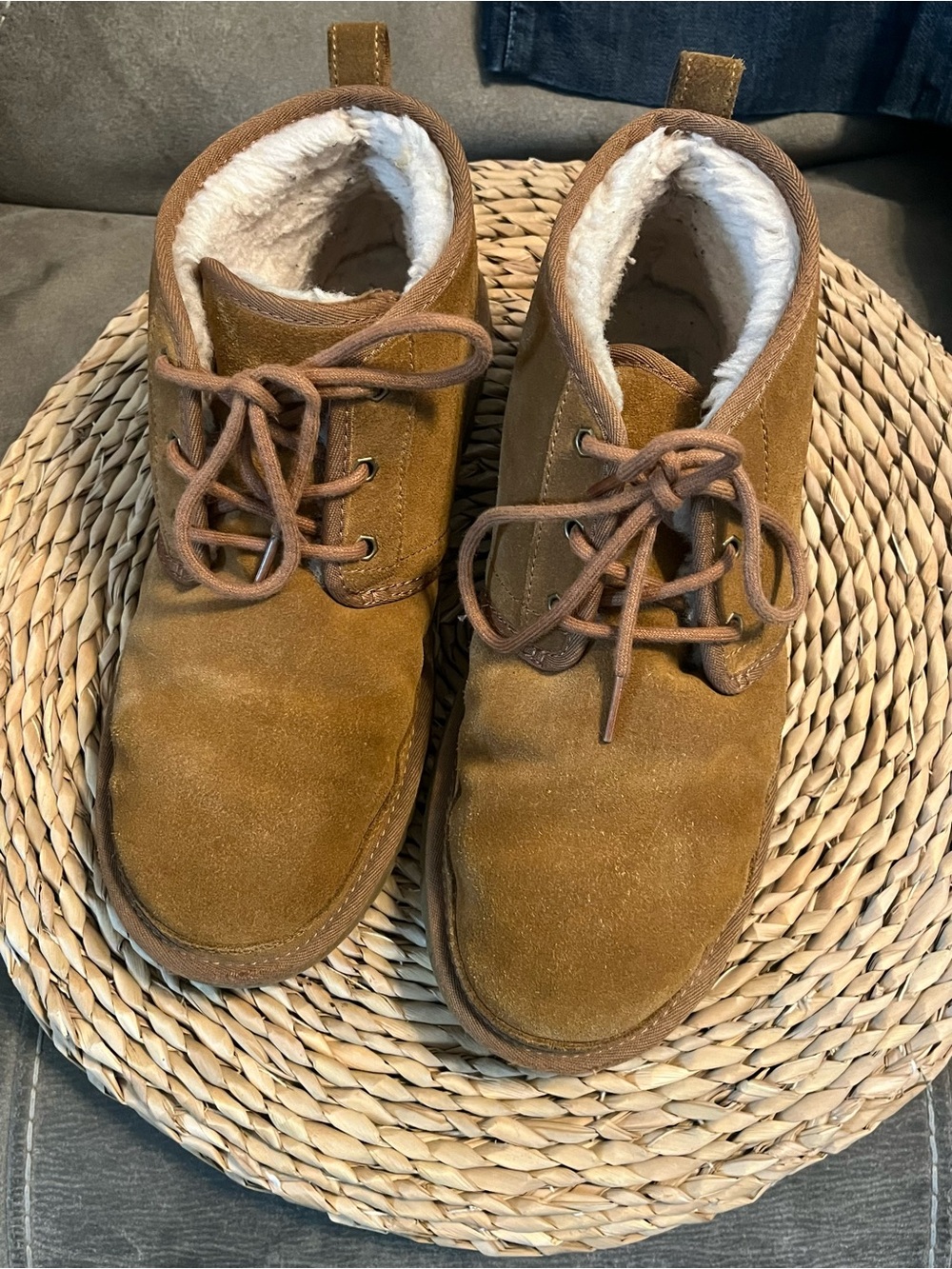 UGG Men's Chestnut Suede Chukka Boots with Shearling Trim